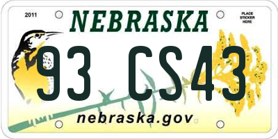 NE license plate 93CS43