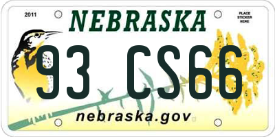 NE license plate 93CS66