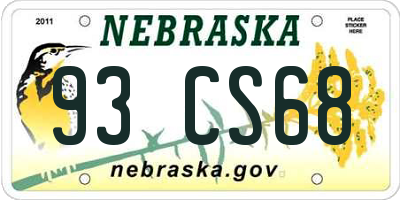 NE license plate 93CS68