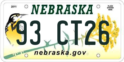 NE license plate 93CT26