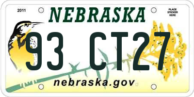 NE license plate 93CT27