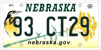 NE license plate 93CT29