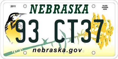 NE license plate 93CT37