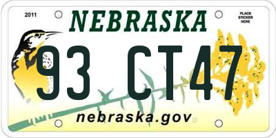 NE license plate 93CT47