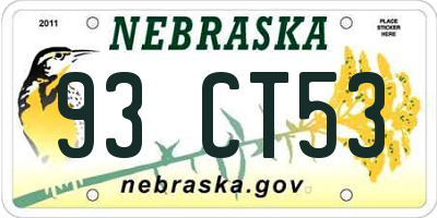 NE license plate 93CT53