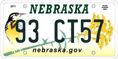 NE license plate 93CT57