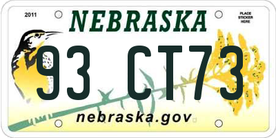 NE license plate 93CT73