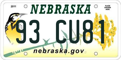 NE license plate 93CU81
