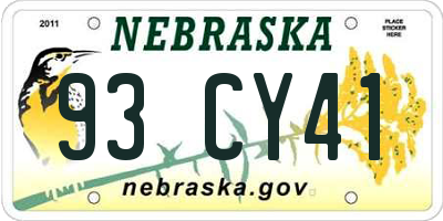 NE license plate 93CY41