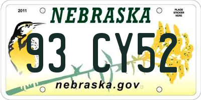 NE license plate 93CY52