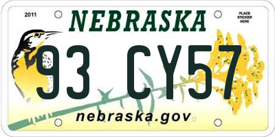 NE license plate 93CY57