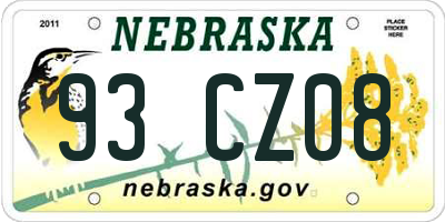 NE license plate 93CZ08