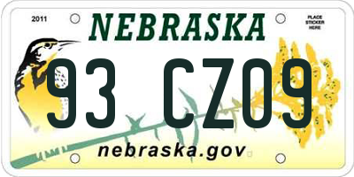 NE license plate 93CZ09