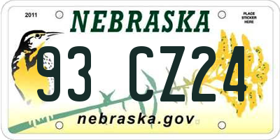 NE license plate 93CZ24