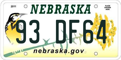 NE license plate 93DF64