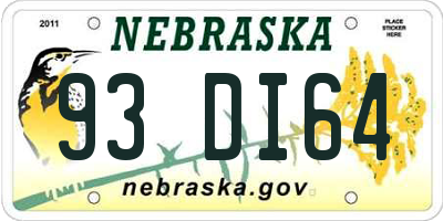 NE license plate 93DI64