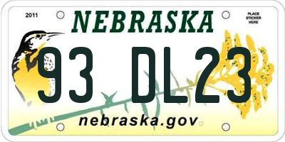 NE license plate 93DL23