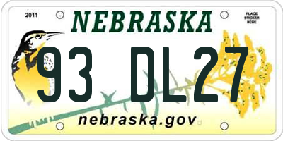 NE license plate 93DL27