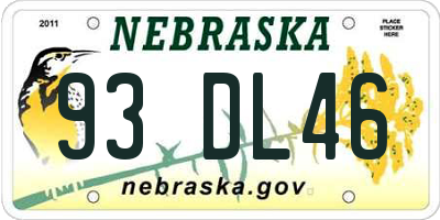NE license plate 93DL46