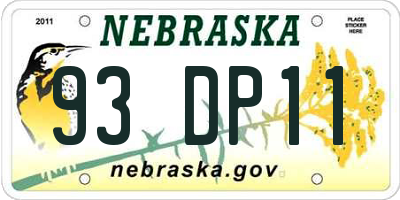NE license plate 93DP11