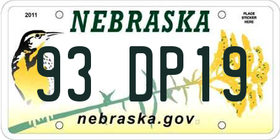 NE license plate 93DP19