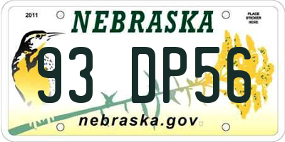 NE license plate 93DP56