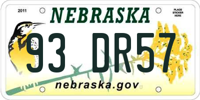 NE license plate 93DR57