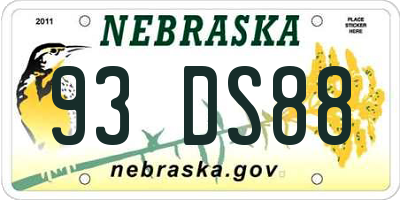 NE license plate 93DS88