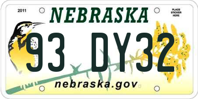 NE license plate 93DY32