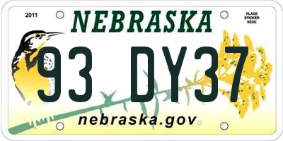 NE license plate 93DY37