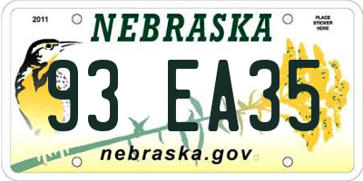 NE license plate 93EA35