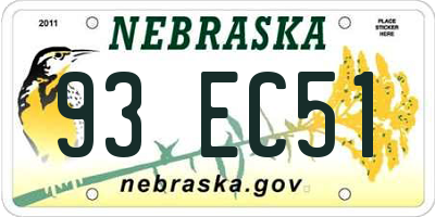 NE license plate 93EC51