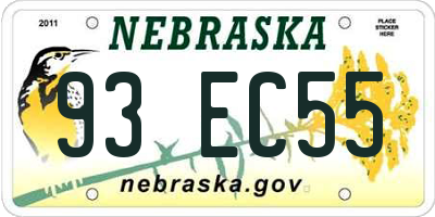 NE license plate 93EC55