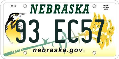 NE license plate 93EC57
