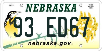NE license plate 93ED67