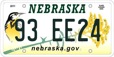 NE license plate 93EE24