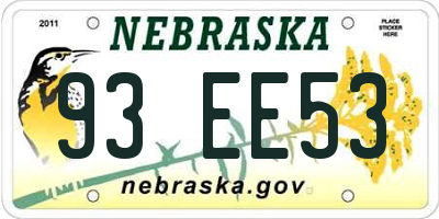 NE license plate 93EE53
