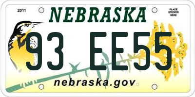NE license plate 93EE55