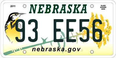NE license plate 93EE56