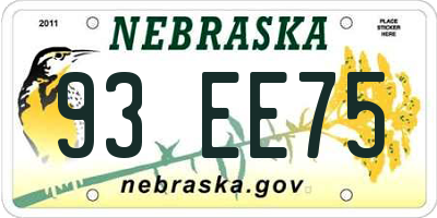 NE license plate 93EE75