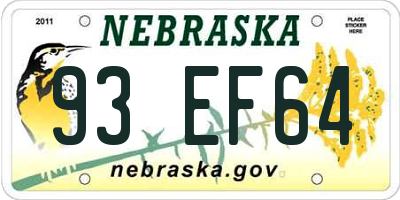 NE license plate 93EF64