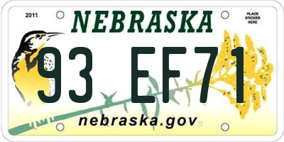 NE license plate 93EF71