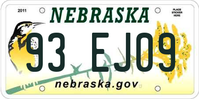 NE license plate 93EJ09