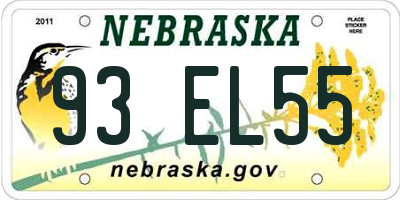 NE license plate 93EL55