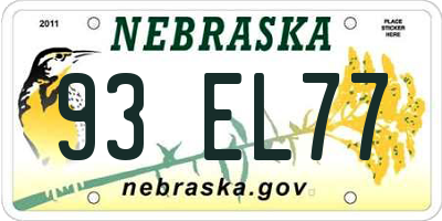 NE license plate 93EL77