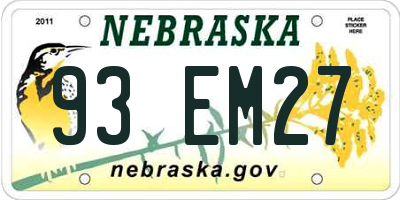 NE license plate 93EM27