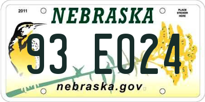 NE license plate 93EO24
