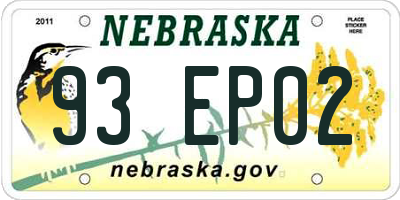 NE license plate 93EP02