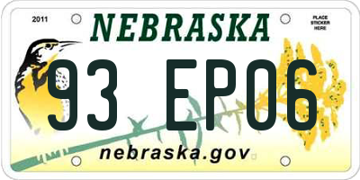 NE license plate 93EP06