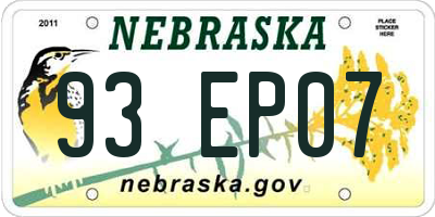 NE license plate 93EP07